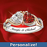 Two Hearts, One Love Heart-Shaped Personalized Ring: Romantic Jewelry Gift